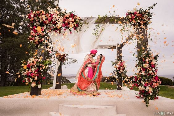 Romantic outdoor wedding ceremony