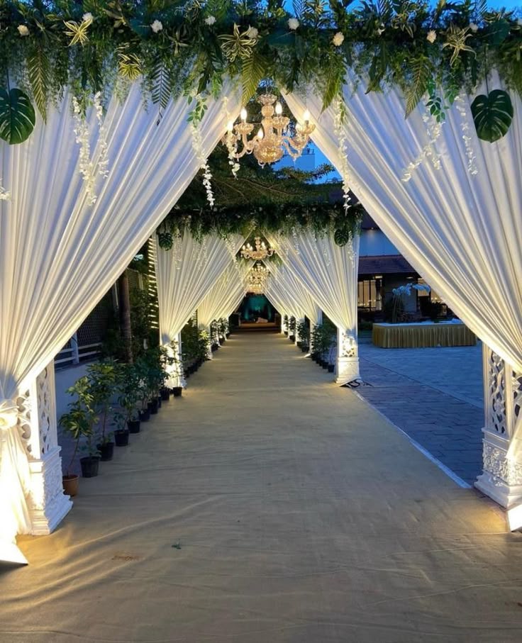 Beautiful wedding decor with flowers, lights, and elegant designs creating a magical and memorable celebration setting