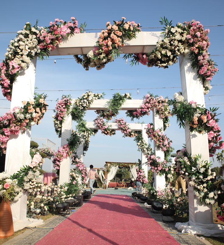 Beautiful wedding decor with flowers, lights, and elegant designs creating a magical and memorable celebration setting